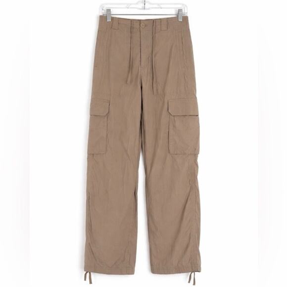 Abercrombie Slouchy Drawstring Cargo Pants Tan Size Small - Picture 2 of 4